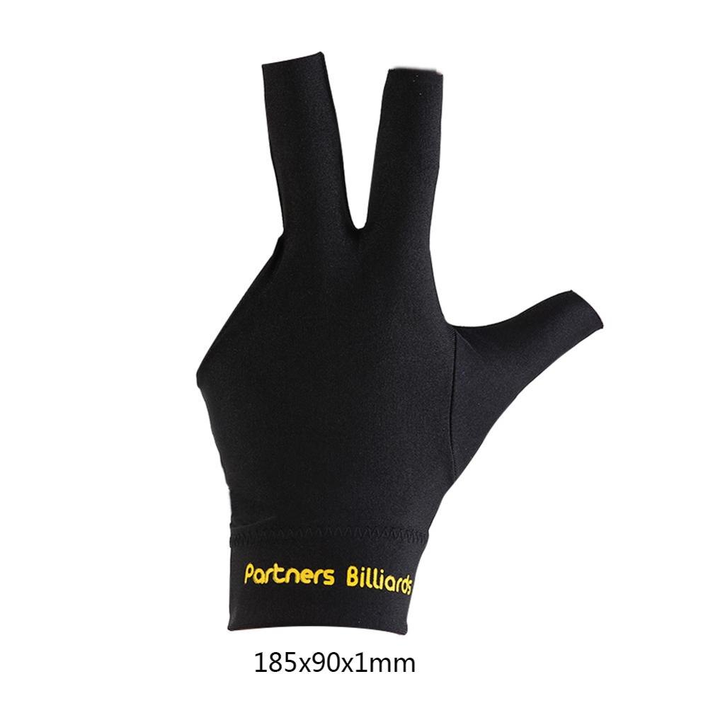 Gant de billard billard trois doigts Lycra tissus broderie main gauche ouverte sport protection Fitness accessoires de billard: Black 2
