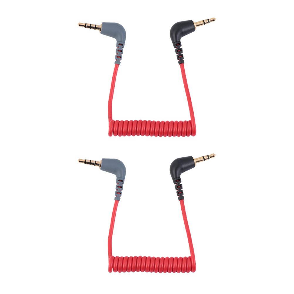 2 Stuks Audio Kabels Opgerolde Haakse Praktische Microfoon Kabel Aansluitkabel