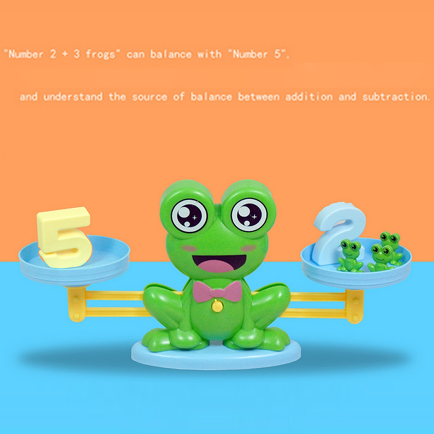 Kids Leuke Cartoon Kikker Weegschaal Tellen Aantal Leren Optellen En Aftrekken Wiskundige Bewerking Math Matching Game Speelgoed