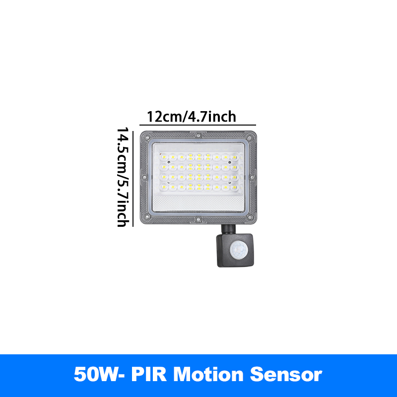PIR Motion Sensor LED Flood Light Spotlight 220V Outdoor Projector 50W 100W 200W 300W 500W IP66 Waterproof Garden Floodlight: Blue
