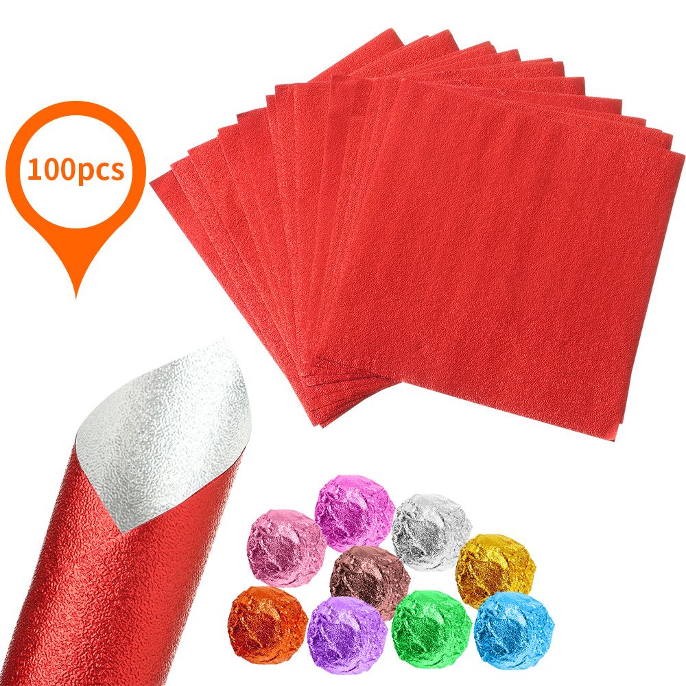 100 stücke 10x10cm Aluminium Folie Süssigkeit Schokolade Kekse Zinn Verpackung Papier DIY Metall Präge Handwerk Papier verpackung Papier