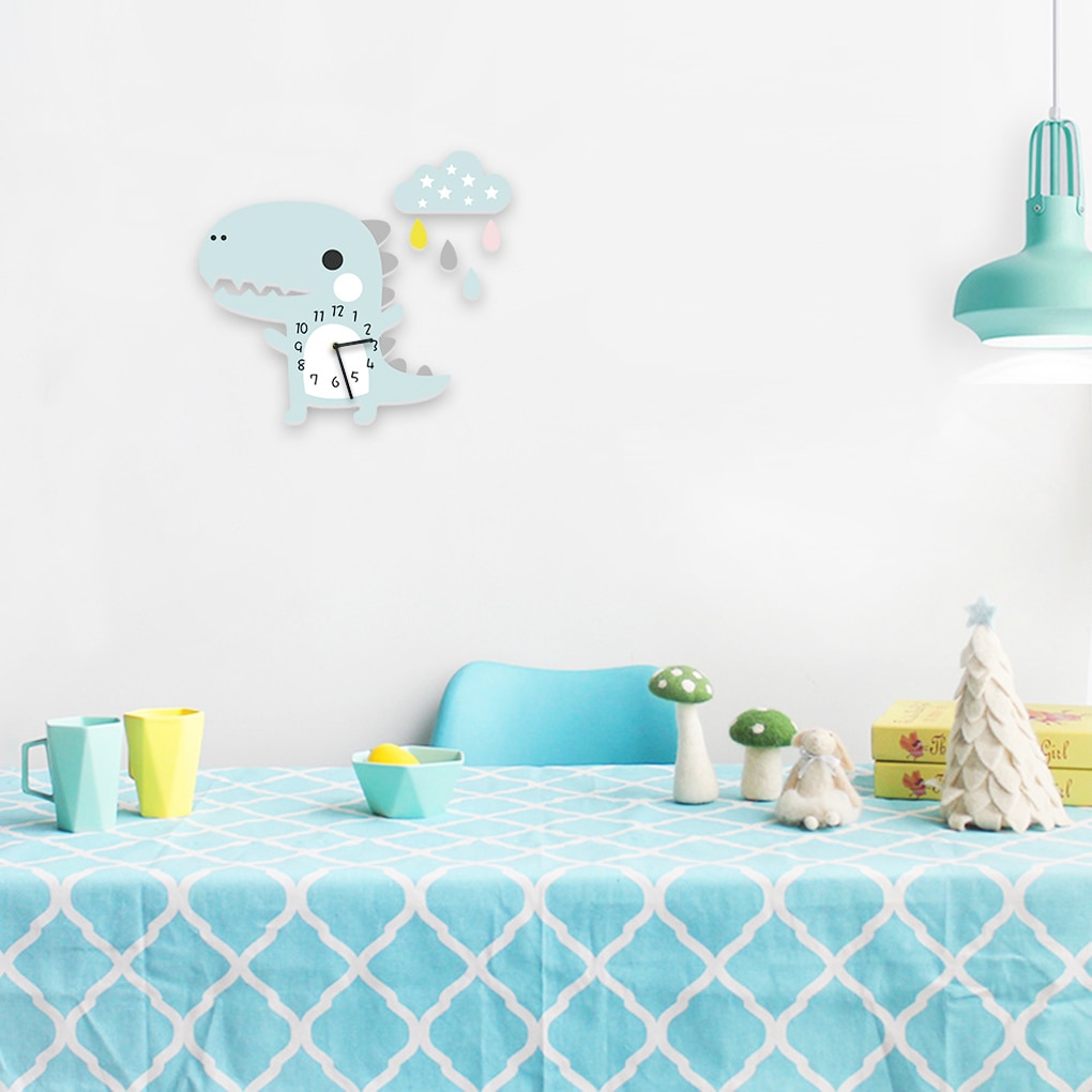 Cartoon Wall Clock Set Home Children Bedroom Living Room Silent Clock Kindergarten Bedroom Background Home Decoration