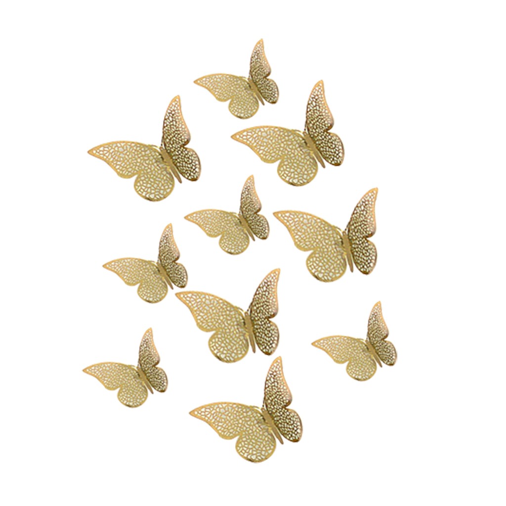 48 stuks stickers, 3d vlinders als muurstickers, huisdecoratie, 3d gouden en zilveren vlinders als decoratie voor de bruiloft in de woonkamer.: G