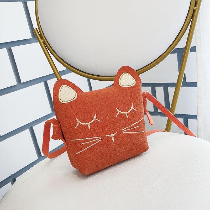 Cute PU Leather Kids Coin Purse Rabbit Bowknot Mini Messenger Bag Handbag Children Crossbody Bag for Girl Shoulder Bags: Orange