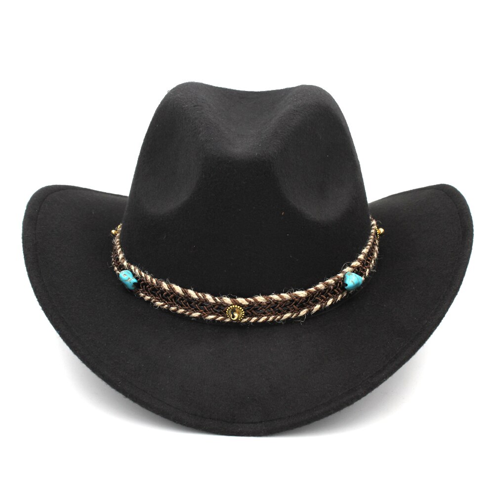 Mistdawn unisex ull bred brätte western cowboyhatt cowgirl kostym keps turkos hampa rep storlek 56-58cm bbe