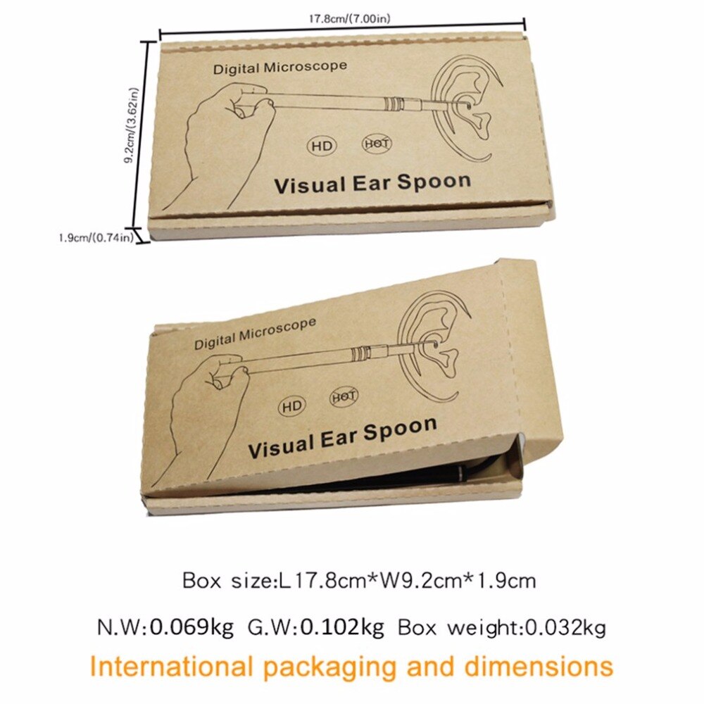 Usb øre rengøring endoskop værktøj hd visuel øre ske øreplukker med mini kamera pen ørepleje in-ear rengøring endoskop