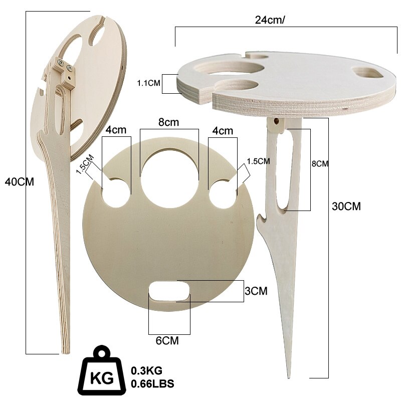 1Pcs Outdoor Wijn Tafel Draagbare Picknicktafel Wijn Glas Rekken Inklapbare Rekken Houten Wijn Tafel Tafels Strand Draagbare