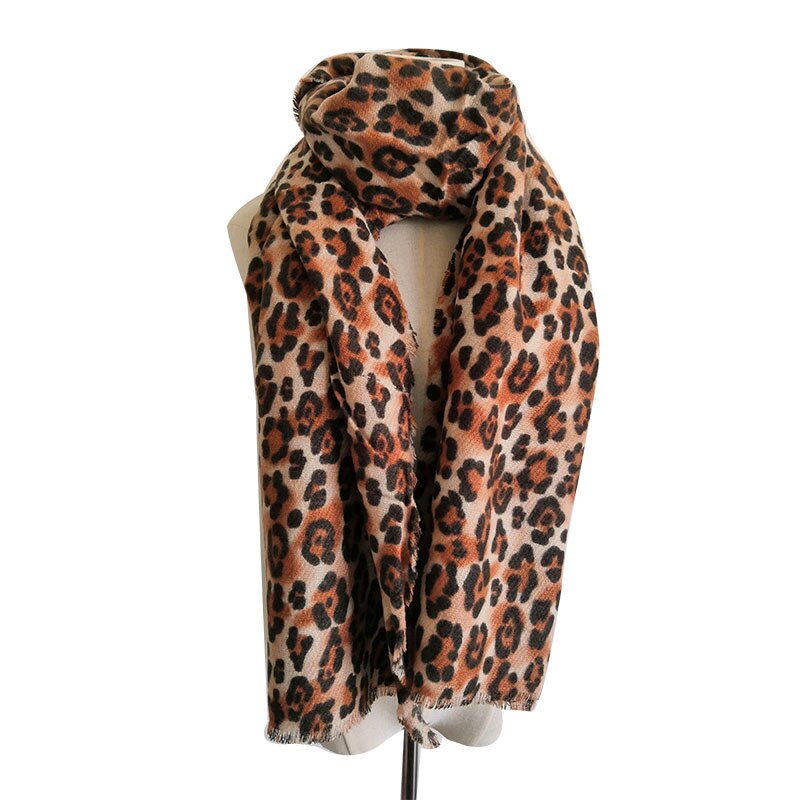 200 x 90cm store tørklæder til kvinder faux cashmere wnter poncho leopard tørklæde kvindeligt sjal kvinders tippet leopard pashmina: Leopard 2