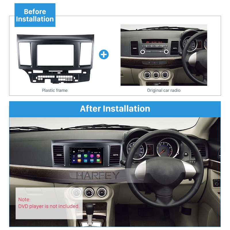 Harfey Car 2DIN Auto Radio Stereo Cover Frame Trim... – Grandado