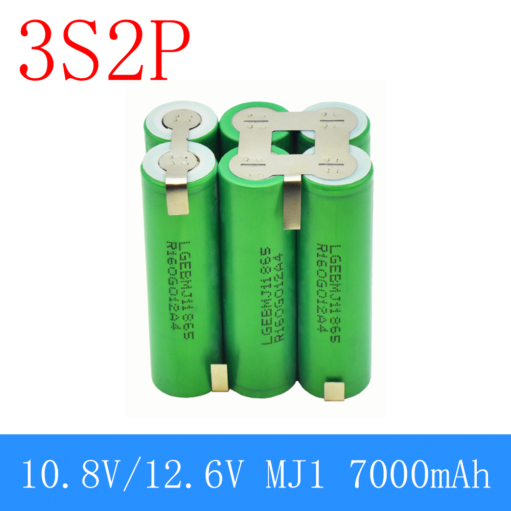 2S1P 1S3P 3S2P 4S2P 5S2P 8.4V 3.7V 10.8V 16.8V 18V MJ1 battery pack 18650 3500mAh battery for 18V screwdriver battery: Gold
