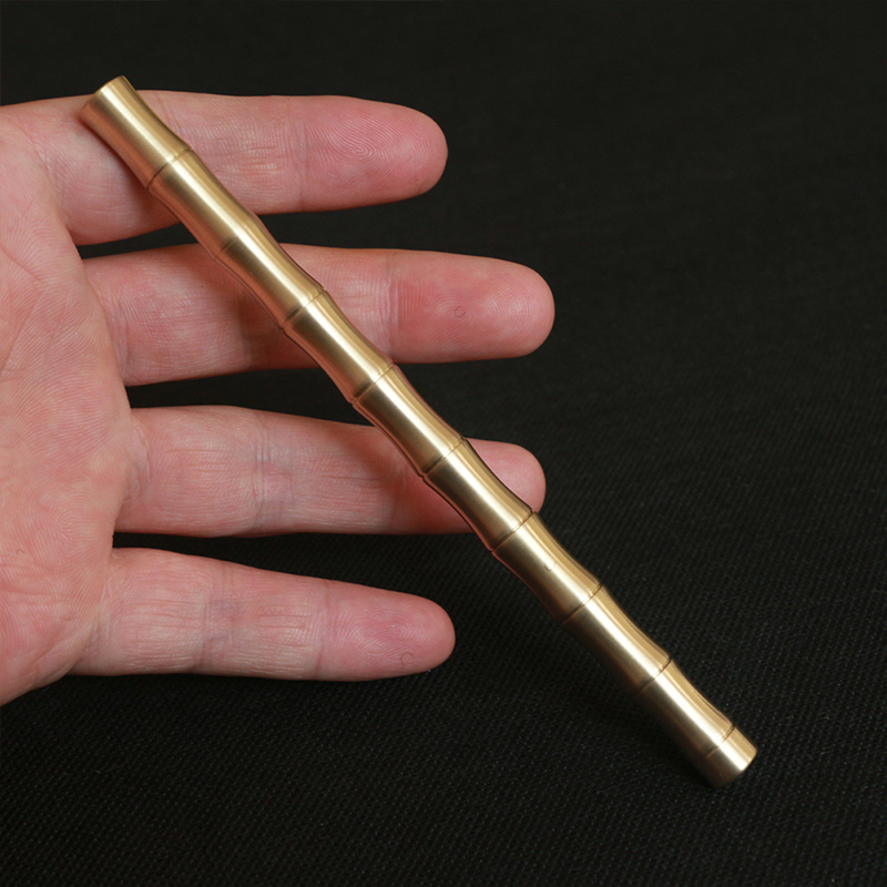 1 stuk Zwarte Inkt explosieveilige Metalen Messing Handgemaakte Retro Bamboe Pen Zuiver Koper Pen Neutraal Water Pen