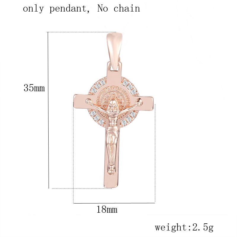 FJ 9 Style Jewelry Women Mens 585 Gold Color Crucifix Pendant Orthodox Cross Jewelry: PN0067