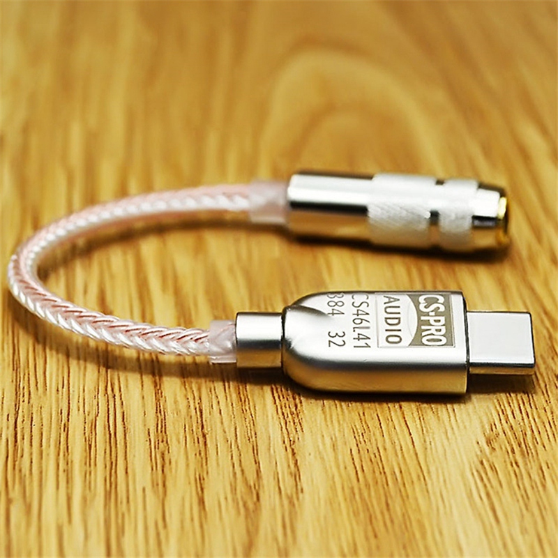 Type-c  to 3.5mm hifi digitale hoofdtelefoonversterker  cs46l 41 chip decoderende dac audioadapterkabel voor android en windows 10