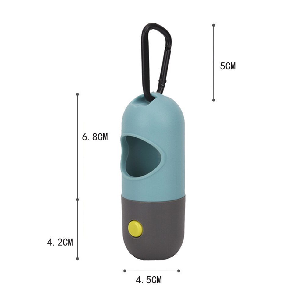Animal de compagnie chien chiot caca sac distributeur boîte lampe de poche LED sac de déchets chat porte-étui