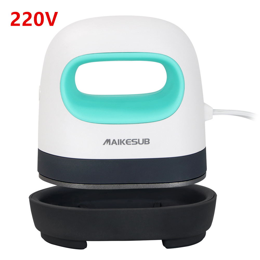 110V/220V Handheld Portable Garment Ironing Machine Household Electric Iron Travel Mini Iron Heat Press Machine: Green 220v