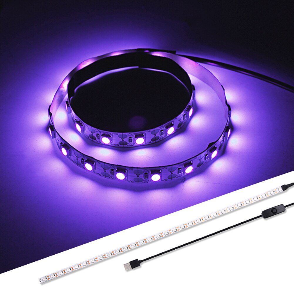 USB 5V LED UV Germicidal Strip SMD5050 UVC Kill Mites Eliminate Odor Clean Air Disinfection Ultraviolet Light Sterilizer Tape