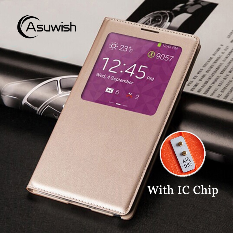 Flip Cover Leather Phone Case For Samsung Galaxy Note 3 Note3 Not III SM 9005 N900 N9005 SM-N900 SM-N9005 Smart View Sleep Wake