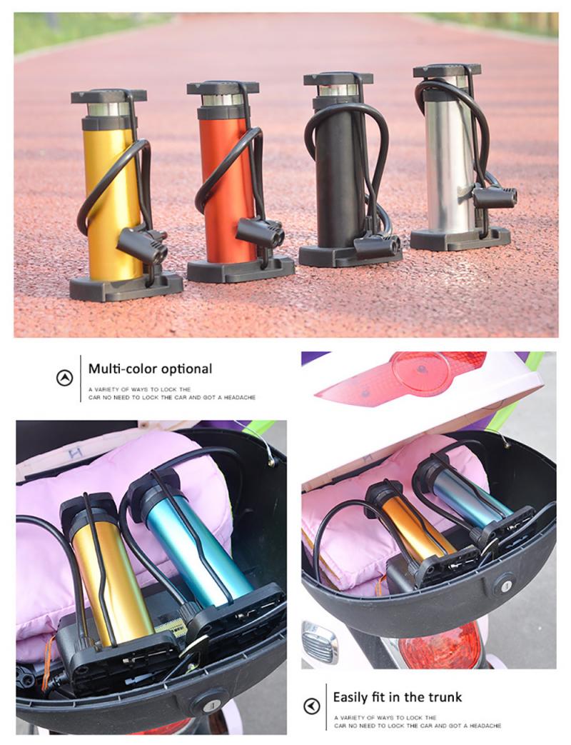 Mini Bike Pump Foot Pump Road Portable Air Bicycle Pump Compressor Pedal Tire Inflator Bicycle Pump High Pressure Cycling Pumps