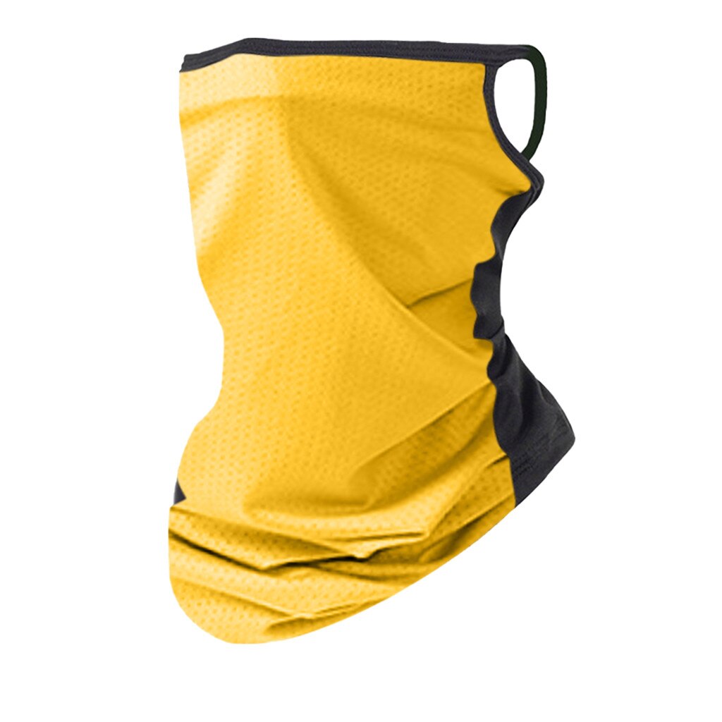 Cycling Hiking Outdoor Sports Face Masks Unisex Rave Bandana Neck Gaiter Tube Headwear Windproof Summer Sunscreen Face Scarf: Yellow