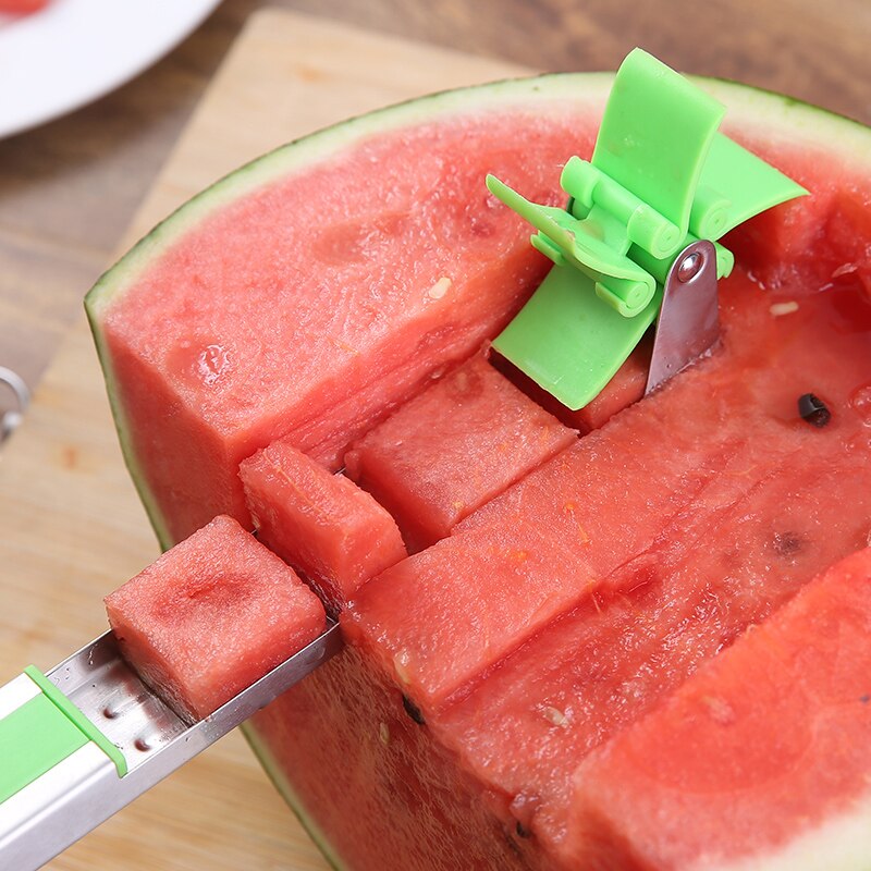 QDRR Watermelon Cutter Multi Melon Slicer Cutting Machine Stainless Steel Windmill Fruit Household Artifact Kitchen Tool