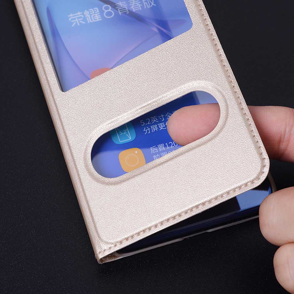 360 Flip Cover Leather Phone Case For Huawei P8 P9 Lite Honor 8 Lite P 9 Honor8 P8lite P9lite 8lite 9lite Clear View Window