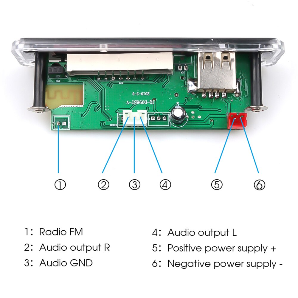 Universele Bluetooth Auto MP3 Decoder Board Ondersteuning USB SD FM Radio Functie Met Transparante Montage Frame