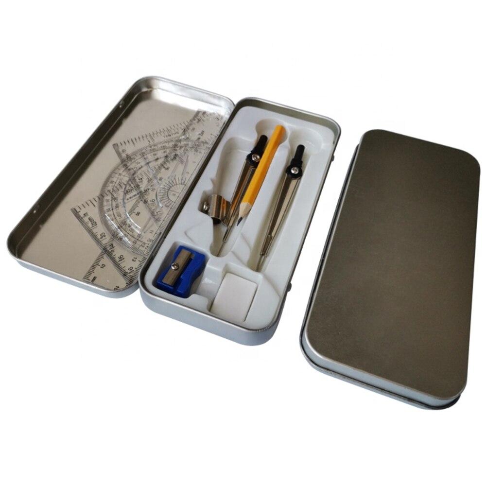 Metal Box Stationary Math Set Kit