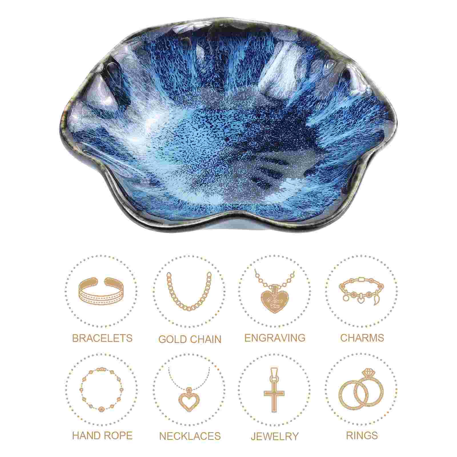 1pc Keramik Lotus Blatt Schmuck Platte Schmuck Gericht Schmuck Organizer Halskette Display Halter