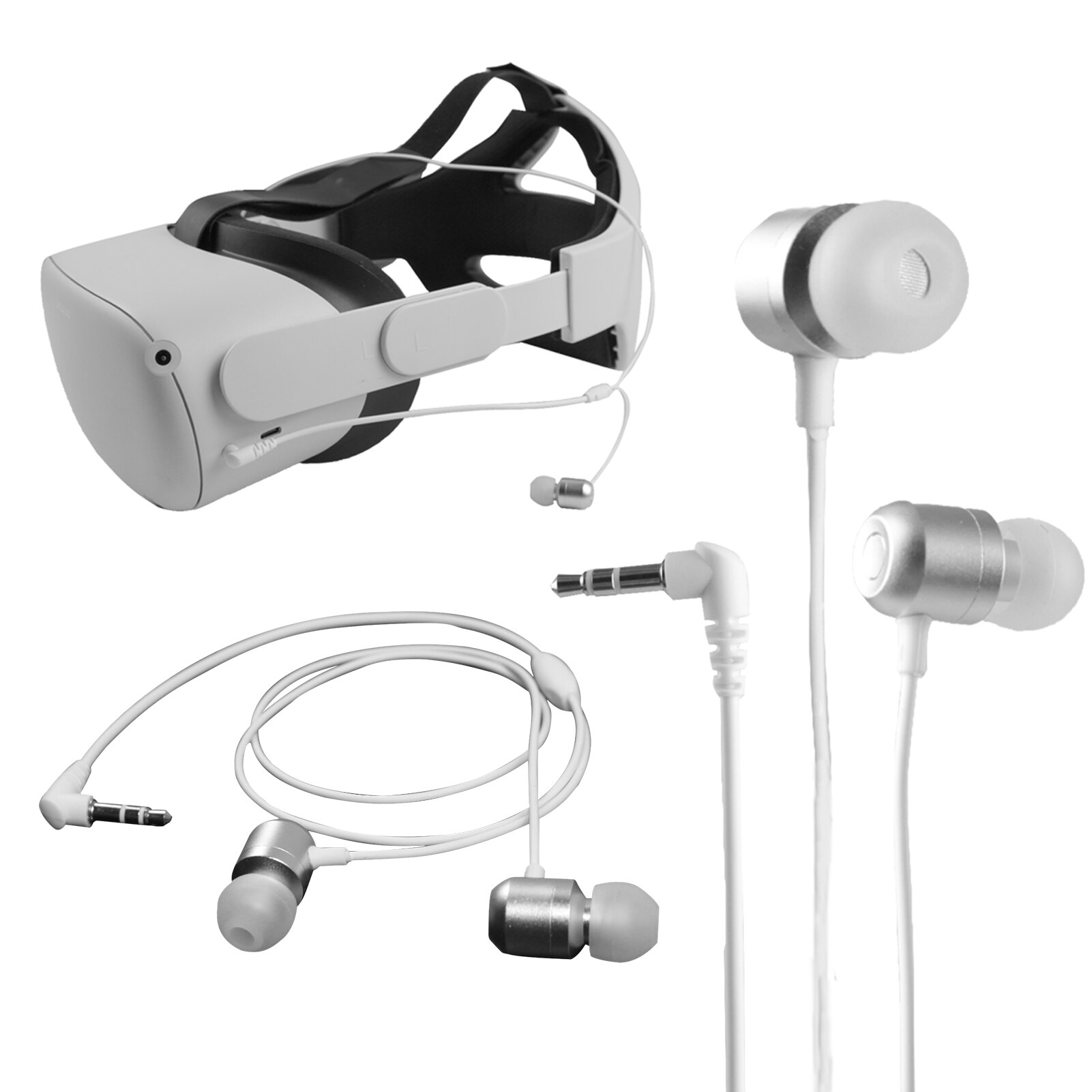 VR Headset Ear-in Headphone For Oculus Quest 2 VR Earphone Noise Isolating Heavy Bass In-ear Earbuds For Quest2 VR Headsets