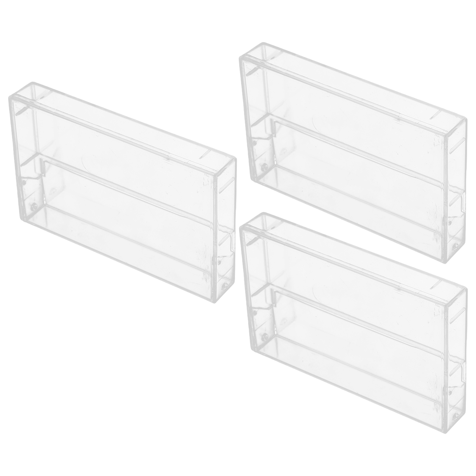 3 Pcs Tape Cartridge Cases for Stereo Tuners Cassette Holder Adhesive Pp Cajas Transparentes Boxes