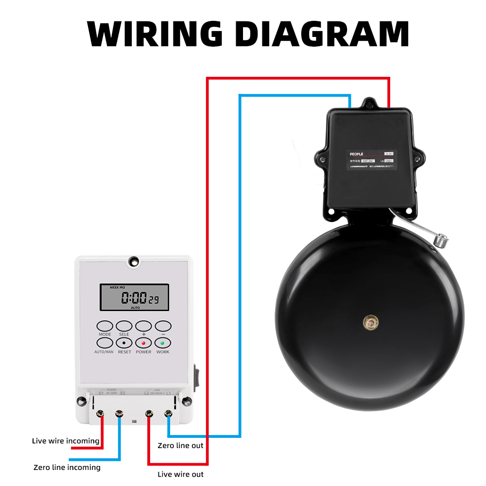 Digital School Bell Timer Switch ZTY-08 Intelligent Microcomputer Auto Bell Ring Controller 220V 80 groups Programmable Time