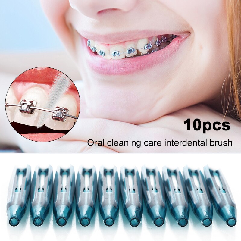 10pcs/lot Dental Interdental Brush Gum Toothpick Interdental Tooth Brush Push Pull Orthodontic Wire Brush Toothbrush Oral Care