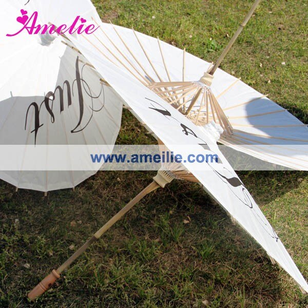 Just Married Printed Wedding Umbrella White Paper Parasol 33" Adult size Princess Photo Prop Umbrella
