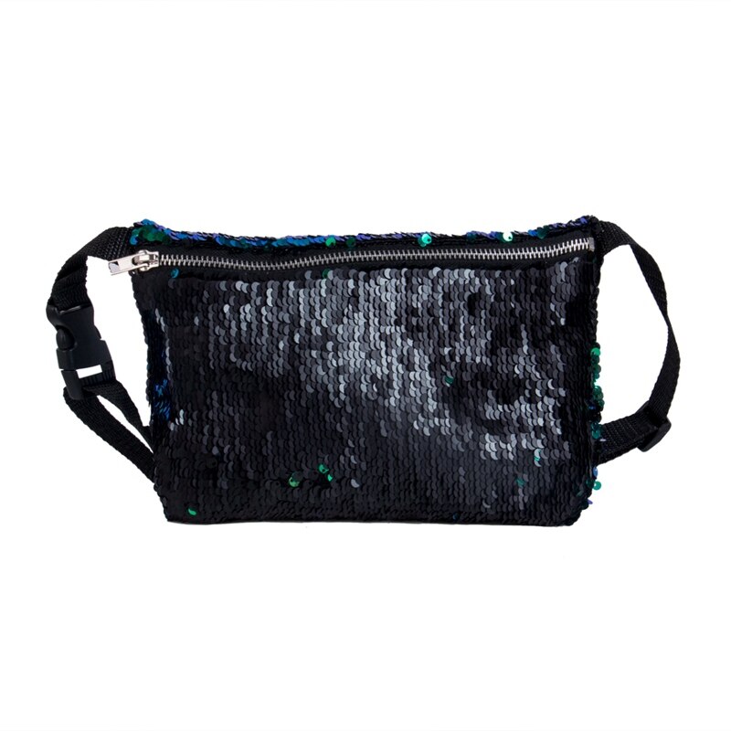 Reversible Sequin Glitter Waist Fanny Pack Belt Bum Bag Pouch Hip Purse Waist Packs