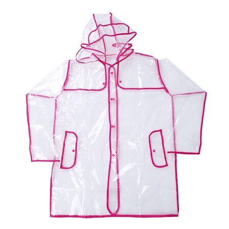 Pvc Transparante Regenjas Vinyl Waterdichte Regenjas Outdoor Reizen Track Hooded Poncho Regenjas Dames Regenjas: Roze