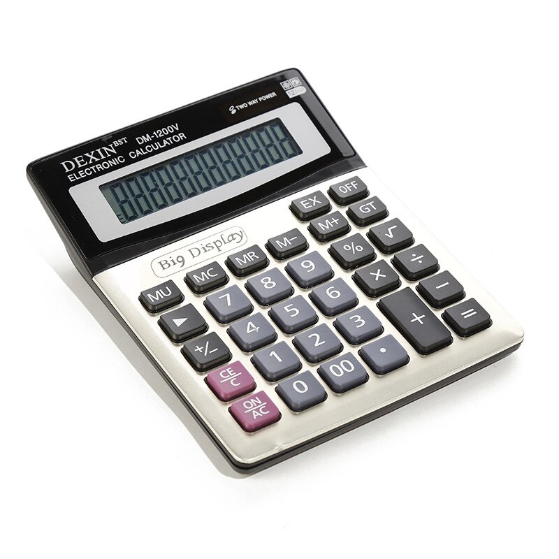 1Pcs 12 Digits Electronic Calculator Large Screen Desktop Calculators Home Office School Calculators Financial Accounting Tools