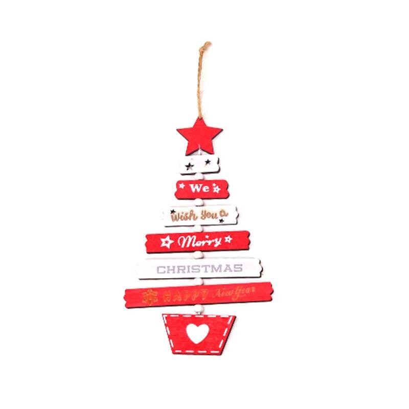 Wooden Christmas Tree Hanger Hanging Decoration DIY Christmas Pendants Wish You Merry Christmas Door Decor For Kids