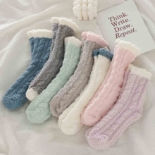 Winter Women Socks Cozy Cashmere Warm Sleep Socks Floor Home Fluffy Girl Socks Coral Velvet Feet Fall Warmer Christmas