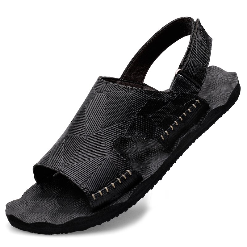 shoes vietnam big size sandalsslippers summer deportivas casual homme sandel ete masculina for beach sandal leather man da: black / 40