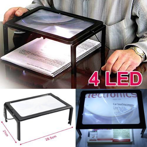 A4 Volledige Pagina Grote Handen Gratis Vergrootglas Vergrootglas Led Loep Lens F Reading W/ Cord Loep Opvouwbaar Vergrootglas staand