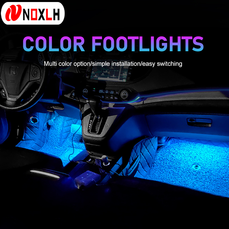 Luz LED para pie ambiental Interior de coche con retroiluminación USB, iluminación de 5V, atmósfera decorativa automática, lámpara de neón, accesorios para vehículos