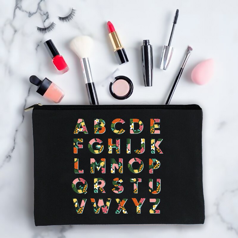 2022 Flower Letters Alphabet Travel Washing Bag cute Organizer Beauty Case Cosmetic Bags Make up Bags Best For Her