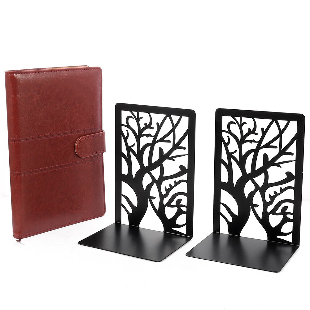 1pair Black Nordic Style Study Holder For Shelves Stoppers Support Home Office Non Slip Storage Heavy Duty Iron Bookend