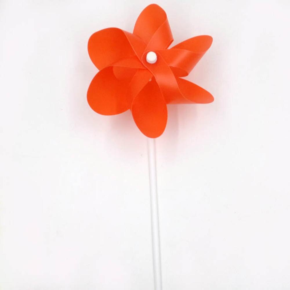 Molino de viento pequeño de seis hojas para niños, juguete de decoración de plástico colorido para exteriores, 10 Uds.