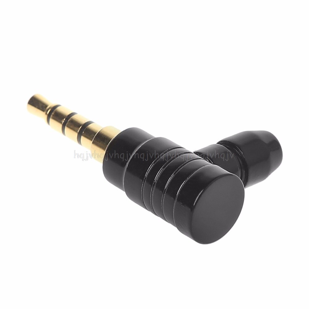 90 Graden Haakse Male Jack Plug 4 Pole 3.5 Mm Stereo Audio Adapter Converter JUN20