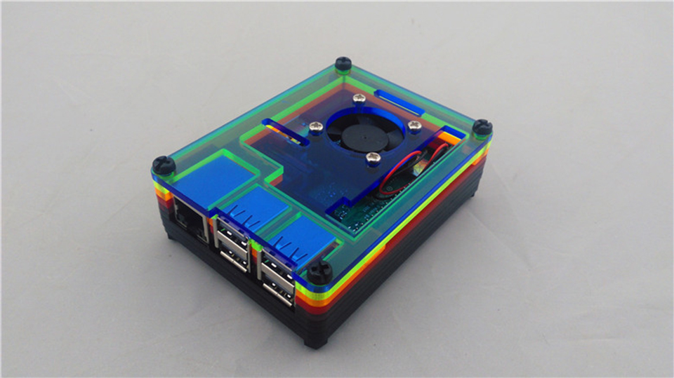 Carcasa Raspberry pi 3 Plus generación carcasa Raspberry pi 3B + 9 capas de acrílico