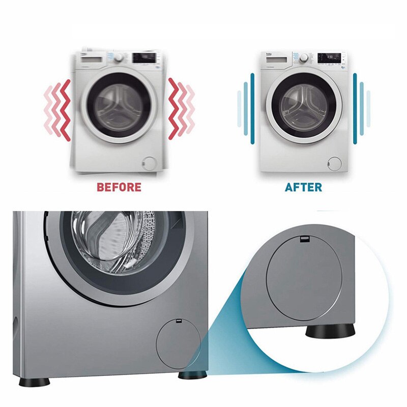 1Pcs White Washing Machine Foot Pads For Anti-vibration Washer And Dryer Anti Slip Mat Rubber Isolation Feet For Washing
