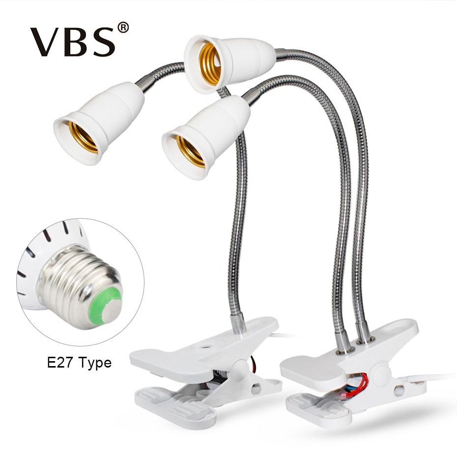 360 graden flexibele lamphouderclip met aan-uitschakelaar eu/us-stekker voor  e27 led kweeklampen, planten, bloemen, bureaukweeklampen