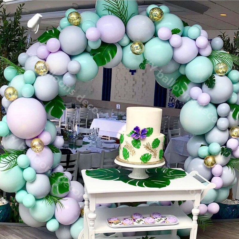 120 stücke Ballon Bogen Girlande Bausatz Macaron Lila Grau Pastell Luftballons Neue Jahr Party Geburtstag Hochzeit Baby Dusche Party Lieferungen