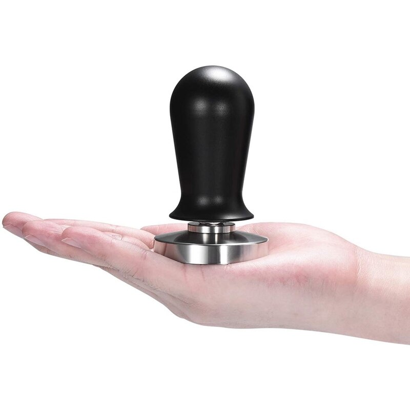 58mm kalibreret tryk espresso tamper værktøj barista espresso maskine tamper flad base 30 lbs presse rustfrit stål